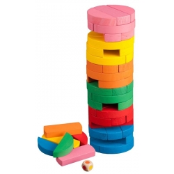 Padající věž Jenga barevná válec