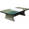 Stolní tenisový stůl betonový zelený se zaoblenými rohy