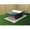 Stolní tenisový stůl betonový zelený se zaoblenými rohy