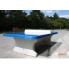 Stolní tenisový stůl betonový modrý se zaoblenými rohy