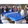 Stolní tenisový stůl betonový modrý se zaoblenými rohy