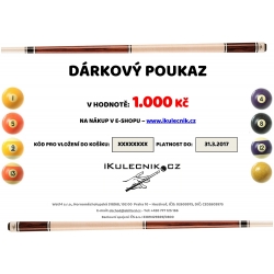 Dárkový poukaz v hodnotě 1000 KČ